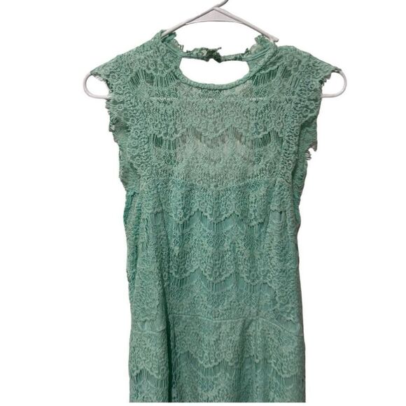 Intimately Free People Daydream Lace Open Back Bodycon Dress Mint Green Medium - Picture 4 of 13